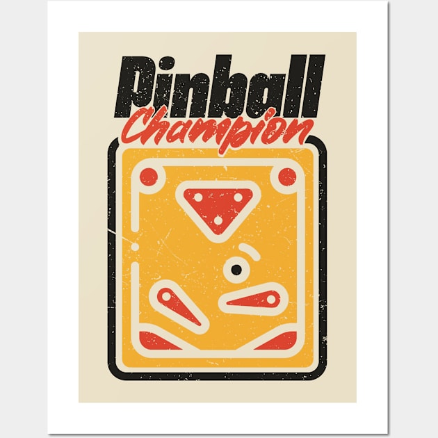 Vintage Pinball Champion Wall Art by Issho Ni